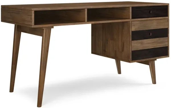 Clarkson - Desk With Side Drawers - Rustic Natural Aged Brown