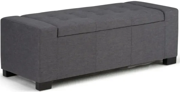 Laredo - Large Storage Ottoman - Slate Gray