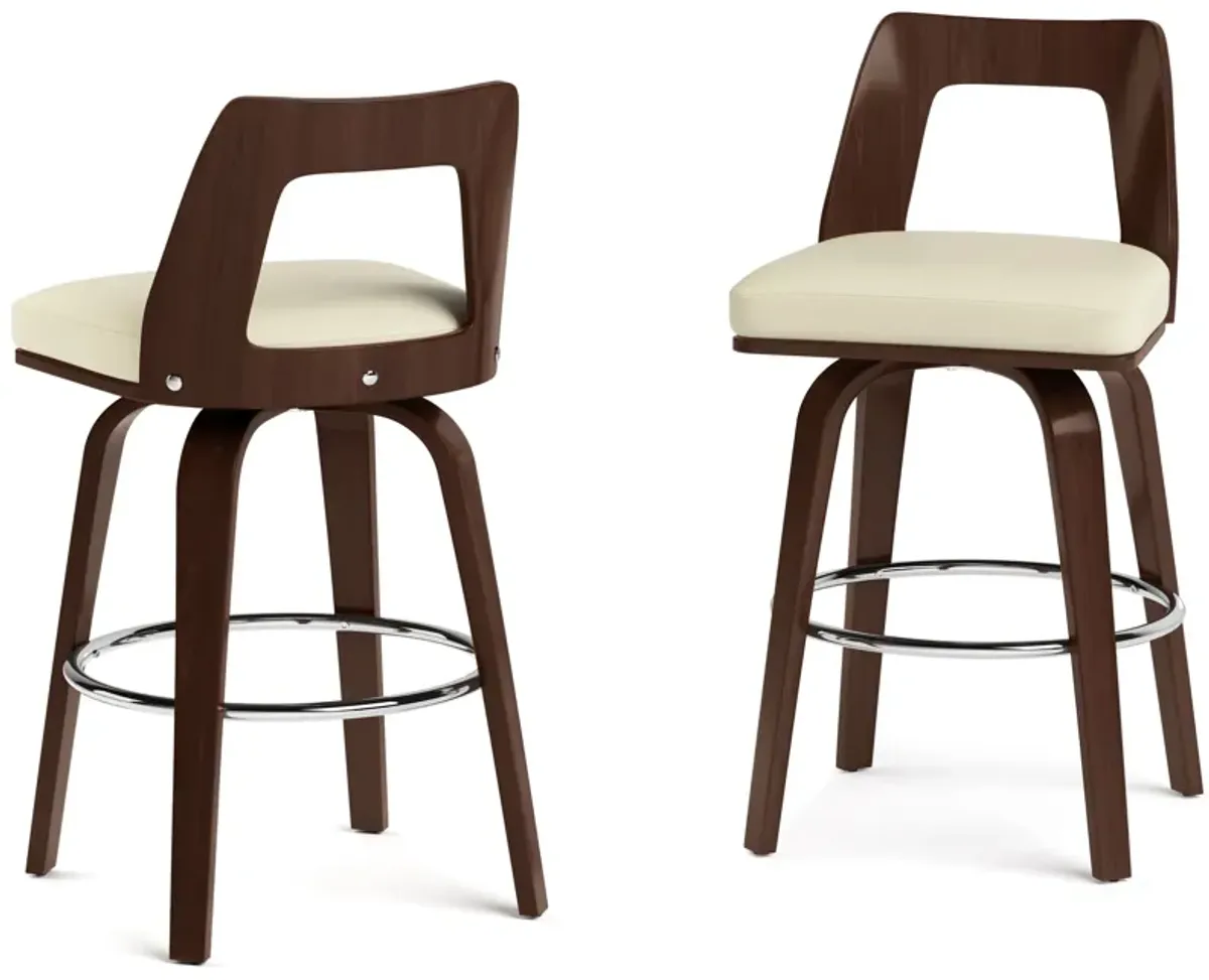 Ellison - Bentwood Upholstered Swivel Stool (Set of 2)
