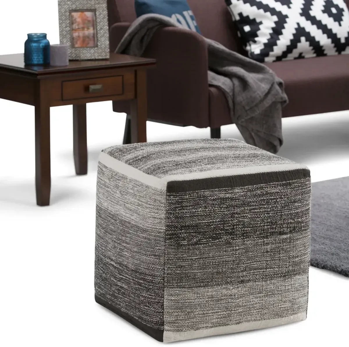 Naya - Upholstered Cube Pouf