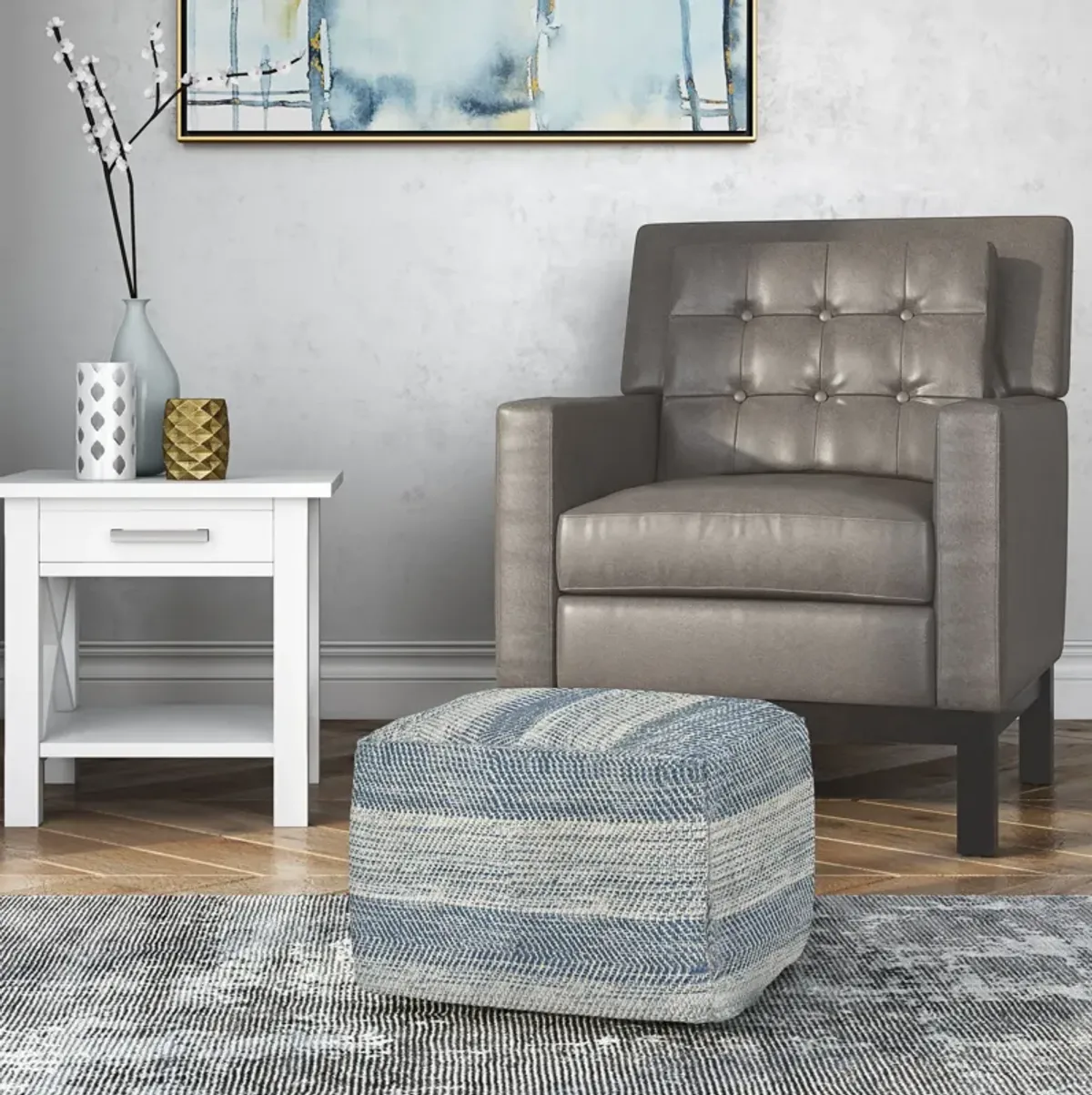 Clay - Square Pouf, Upholstered