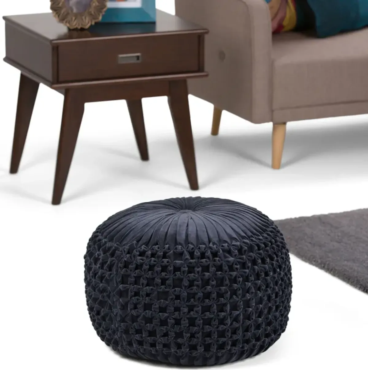 Renee - Handcrafted Round Pouf