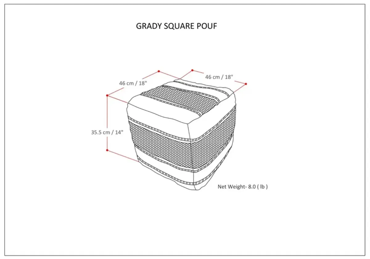 Grady - Handcrafted Square Pouf