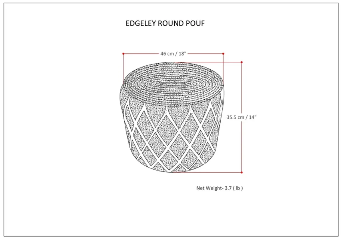 Edgeley - Handcrafted Round Pouf