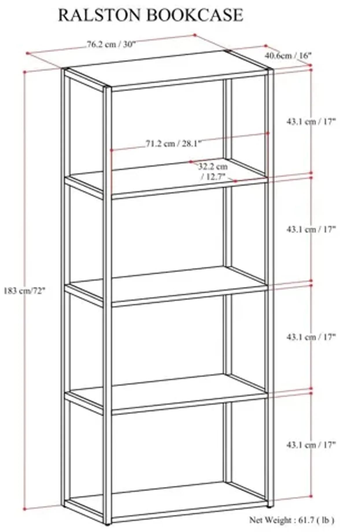 Ralston - Bookcase - Rustic Natural Aged Brown