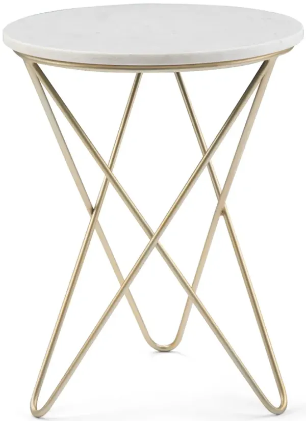 Gabon - Accent Table - White / Gold