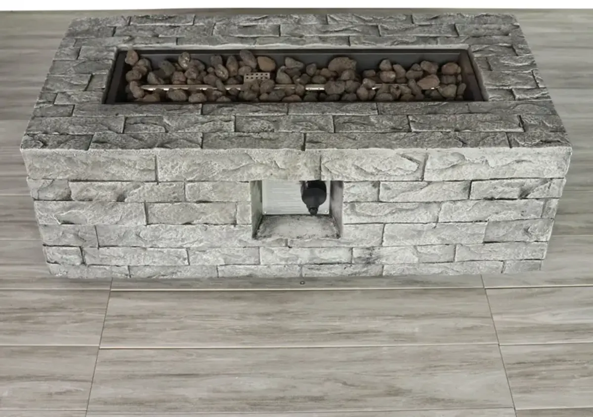 Reinforced - Propane / Gas Fire Pit Table - Stone Gray