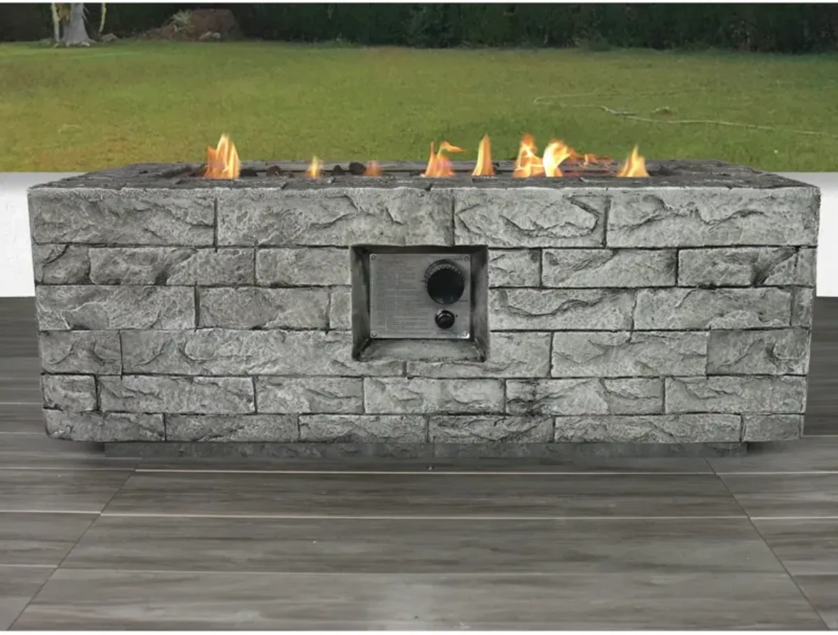 Reinforced - Propane / Gas Fire Pit Table - Stone Gray