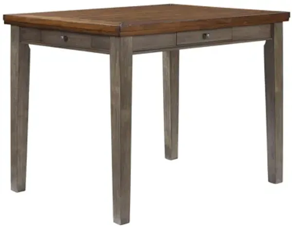Counter Height Two Tone 4 Drawer Dining Table - Gray