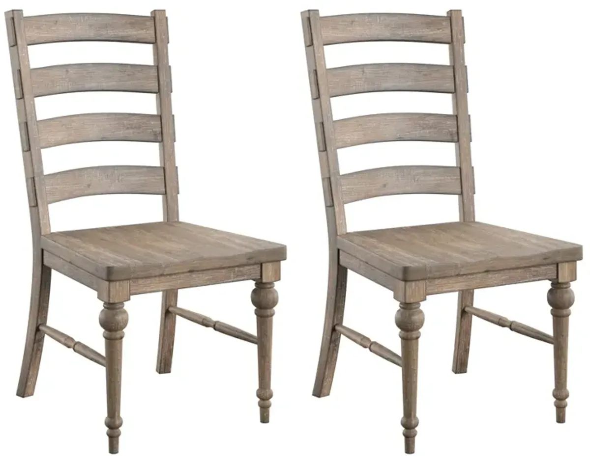 Ludin - Ladderback Dining Chairs, (Set of 2) - Taupe