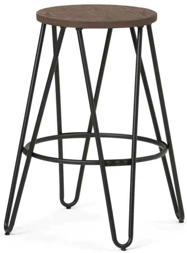 Simeon - Multifunctional Metal Stool With Wood Seat