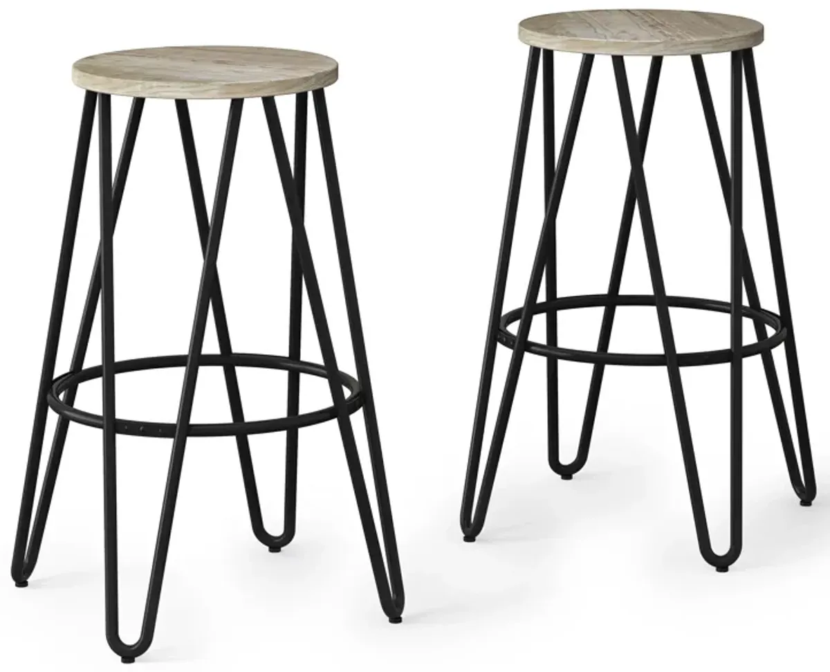 Simeon - Multifunctional Metal Stool With Wood Seat