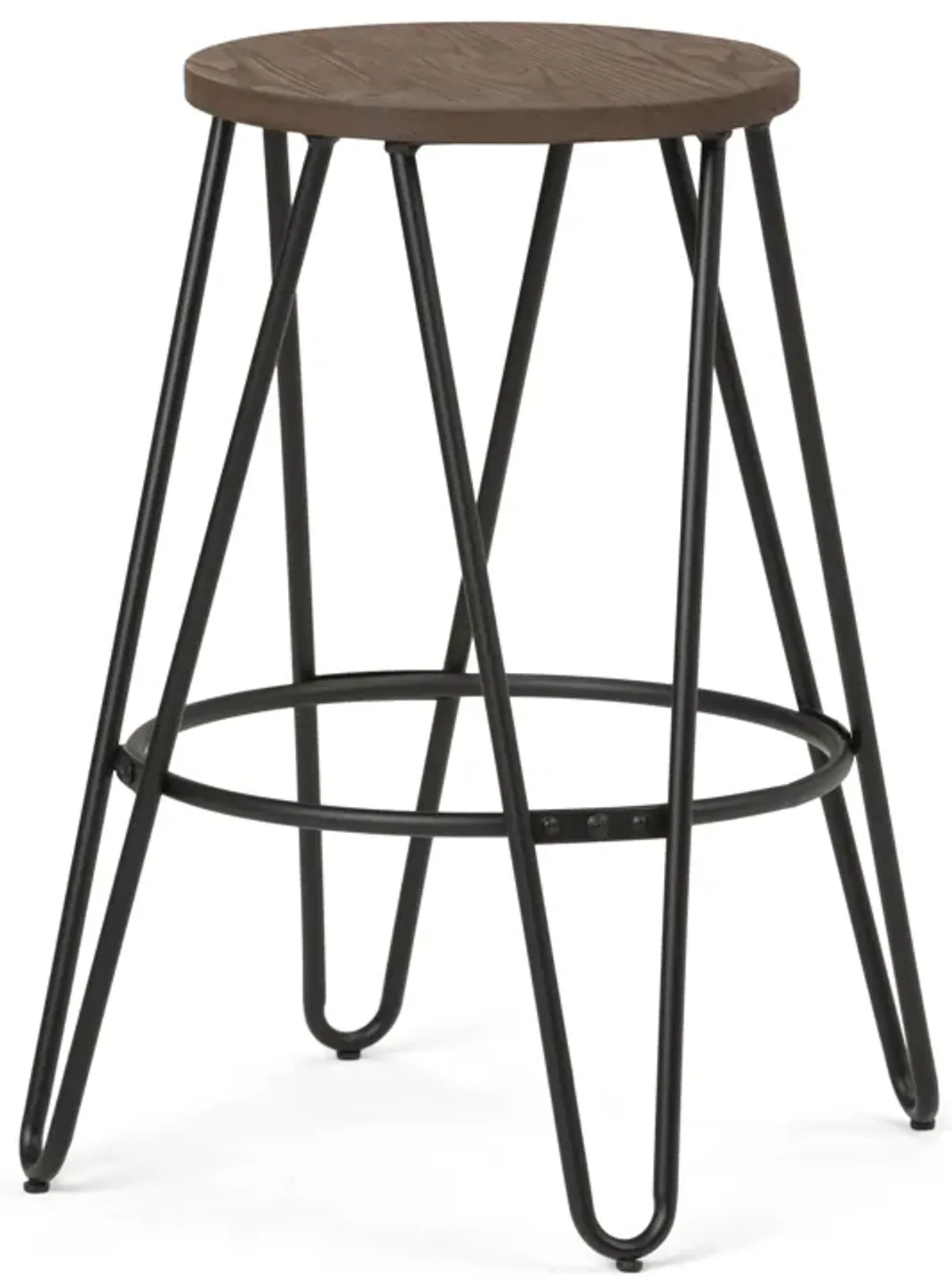 Simeon - Multifunctional Metal Stool With Wood Seat