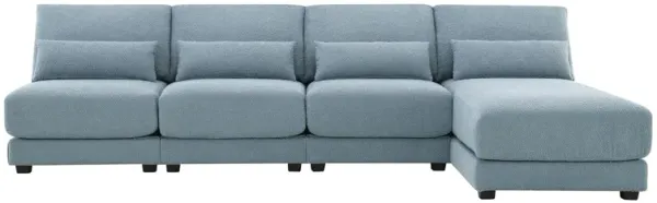 Oversized Deep Seat Sectional Sofa With Reversible Chaise, Loop Yarn Fabric 5-Seat Armless Indoor Furniture, Convertible L-Shaped Couch For Living Room, Apartment