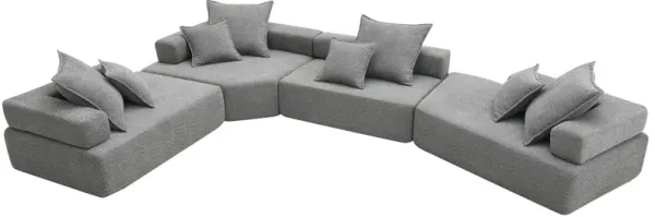 Oversized Modular Sectional Sofa, Luxury Boucle Floor Couch Set, Convertible Sleeper Couch, Spacious Foam-Filled Sofa Bed For Living Room