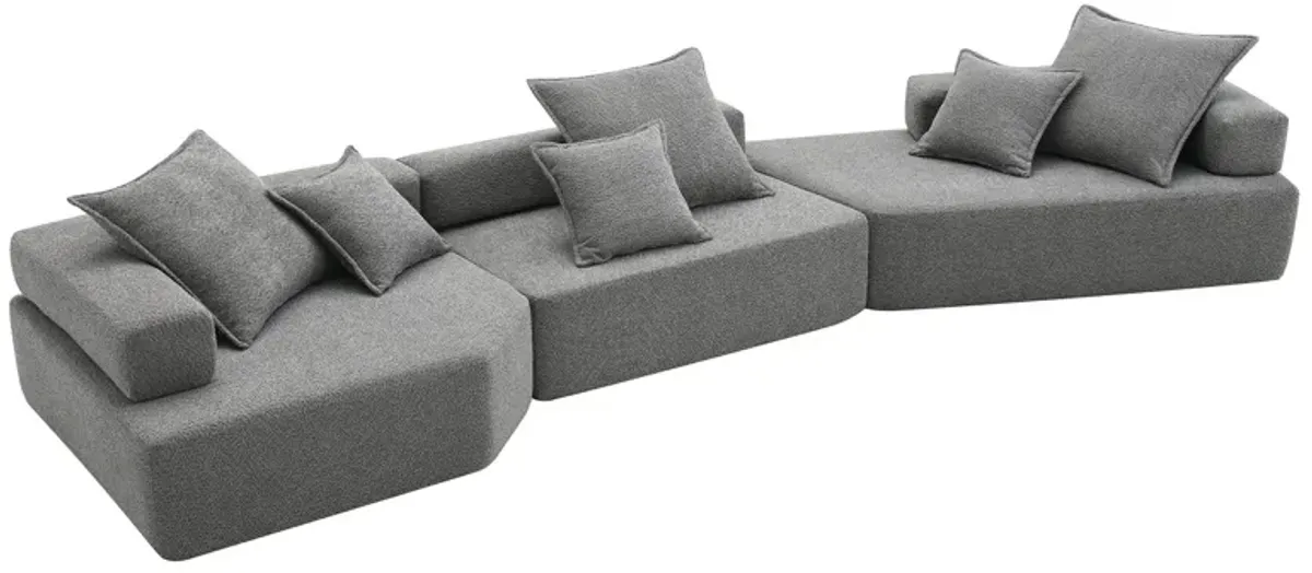 Oversized Modular Sectional Sofa, Luxury Boucle Floor Couch Set, Convertible Sleeper Couch, Spacious Foam-Filled Sofa Bed For Living Room