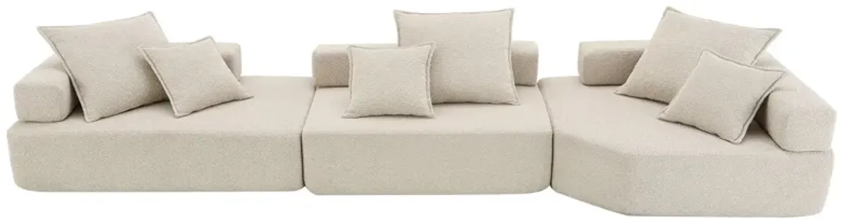 Oversized Modular Sectional Sofa, Luxury Boucle Floor Couch Set, Convertible Sleeper Couch, Spacious Foam-Filled Sofa Bed For Living Room