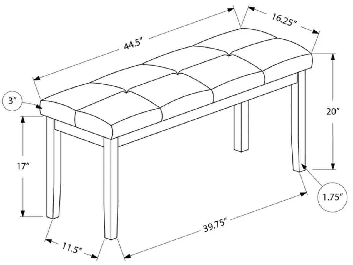 Bench, Rectangular, Hallway, Upholstered, Transitional - Cream