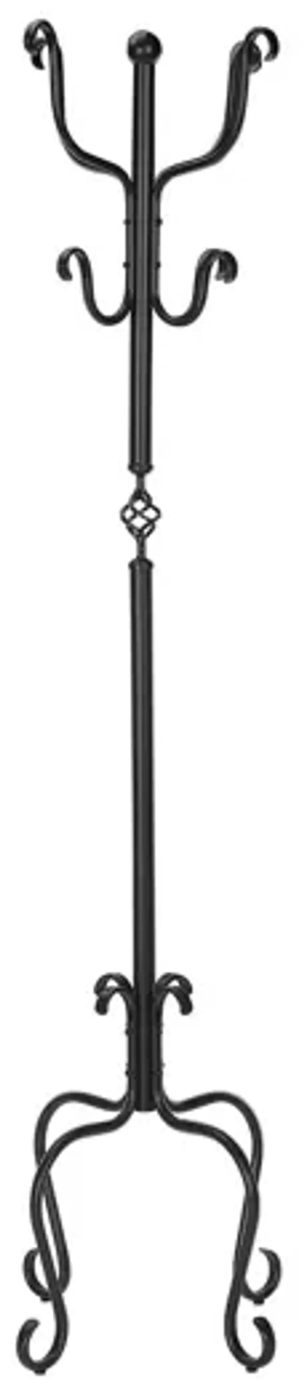 Coat Rack, Hall Tree, Free Standing, 8 Hooks, Entryway, Transitional - Black