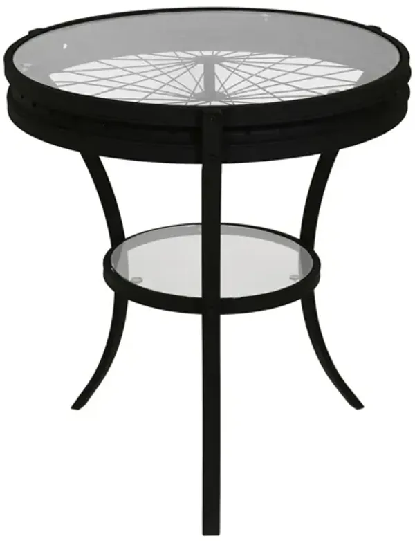 Round Accent Table, Transitional - Black