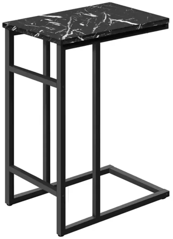 Accent Table, C - Shaped, Modern Design - Black