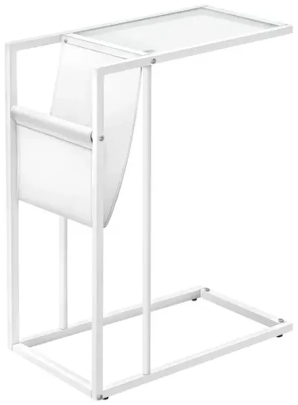 Accent Table, C - Shaped, Contemporary And Modern - White