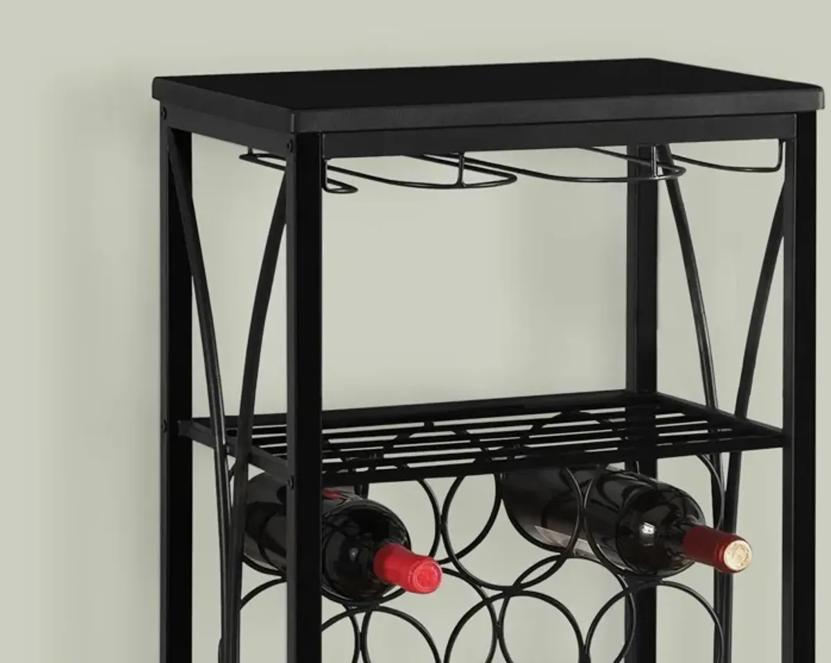 Home Bar, Wine Rack, Transitional - Black