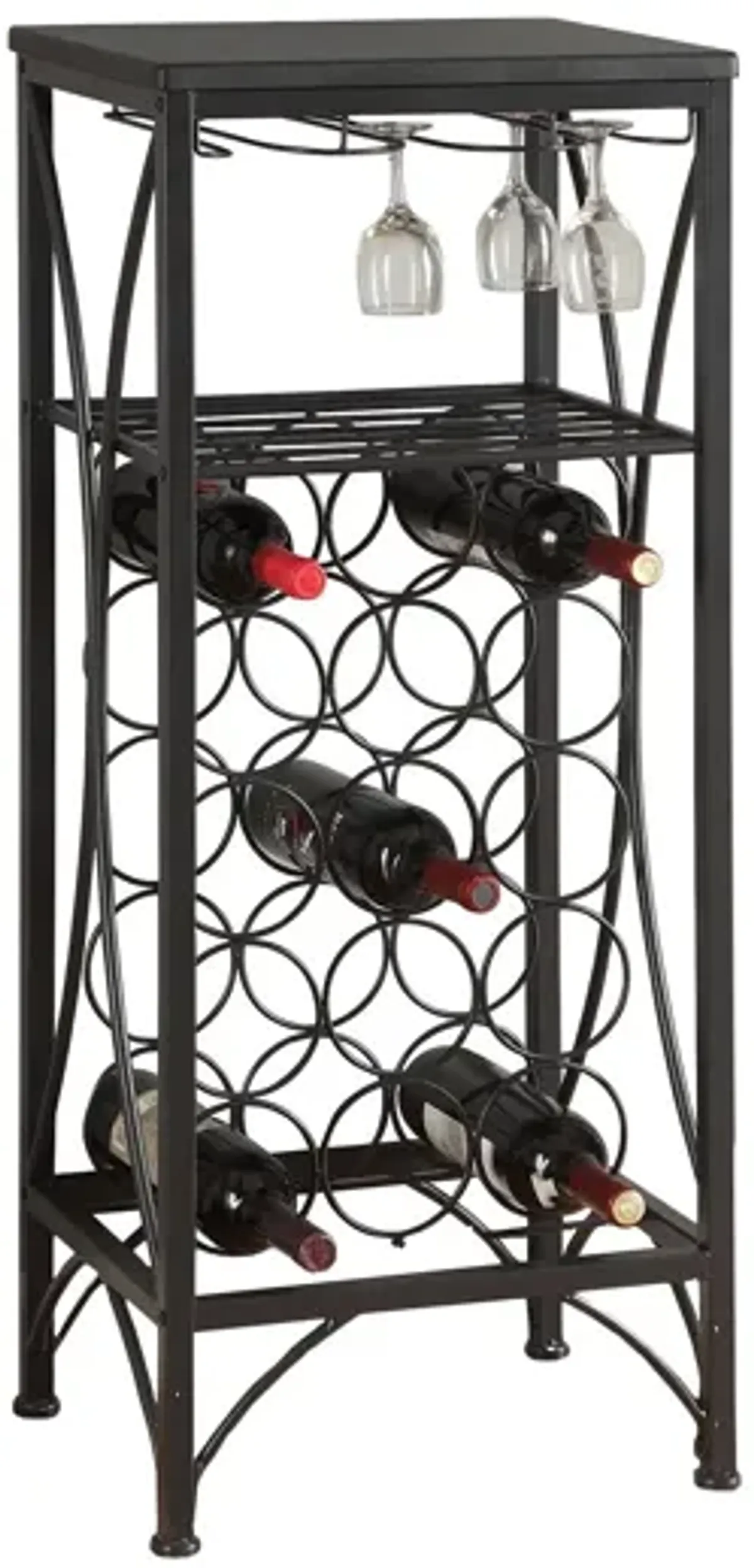 Home Bar, Wine Rack, Transitional - Black