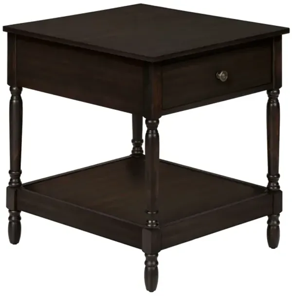 Accent - Table, 2 Tier, Square, Traditional - Walnut