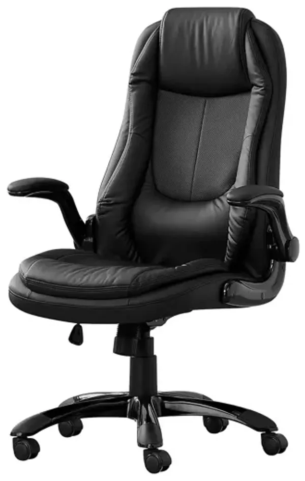 Office Chair, Adjustable Height, Swivel, Ergonomic, Armrests, Contemporary & Modern - Black