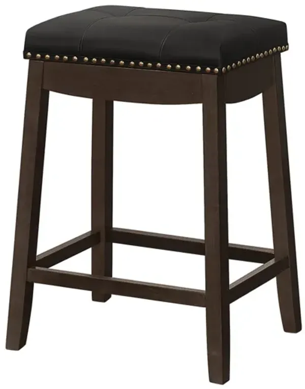 Bar Stool Counter Height, Saddle Seat, Transitional (Set of 2)