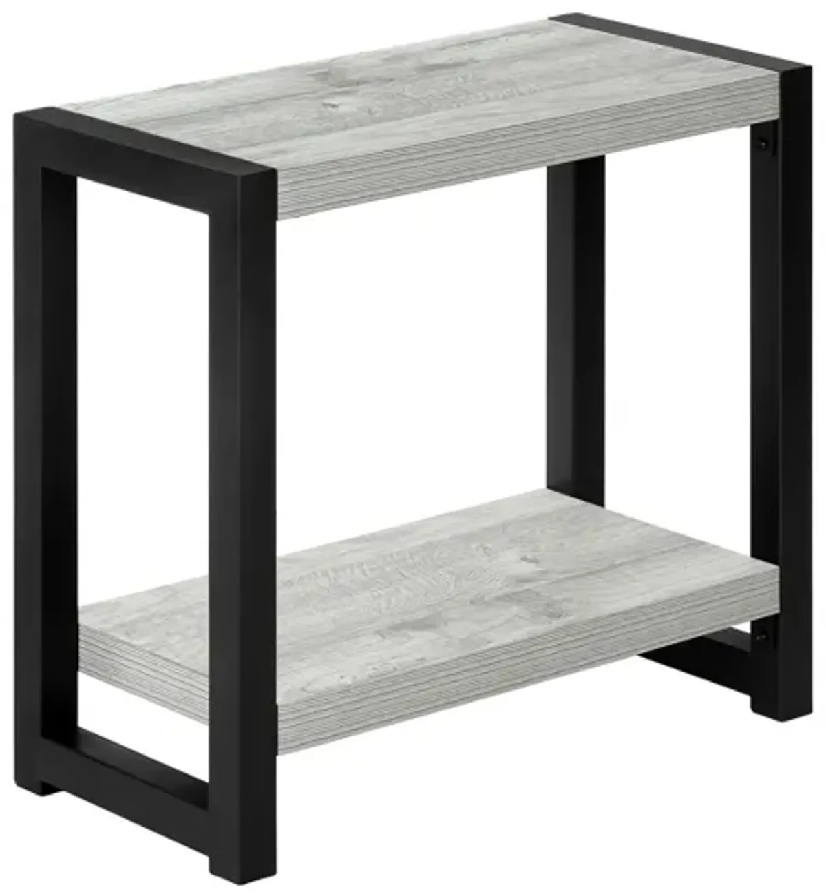 Accent Side Table, Narrow, Small, 2 Tier, Contemporary And Modern