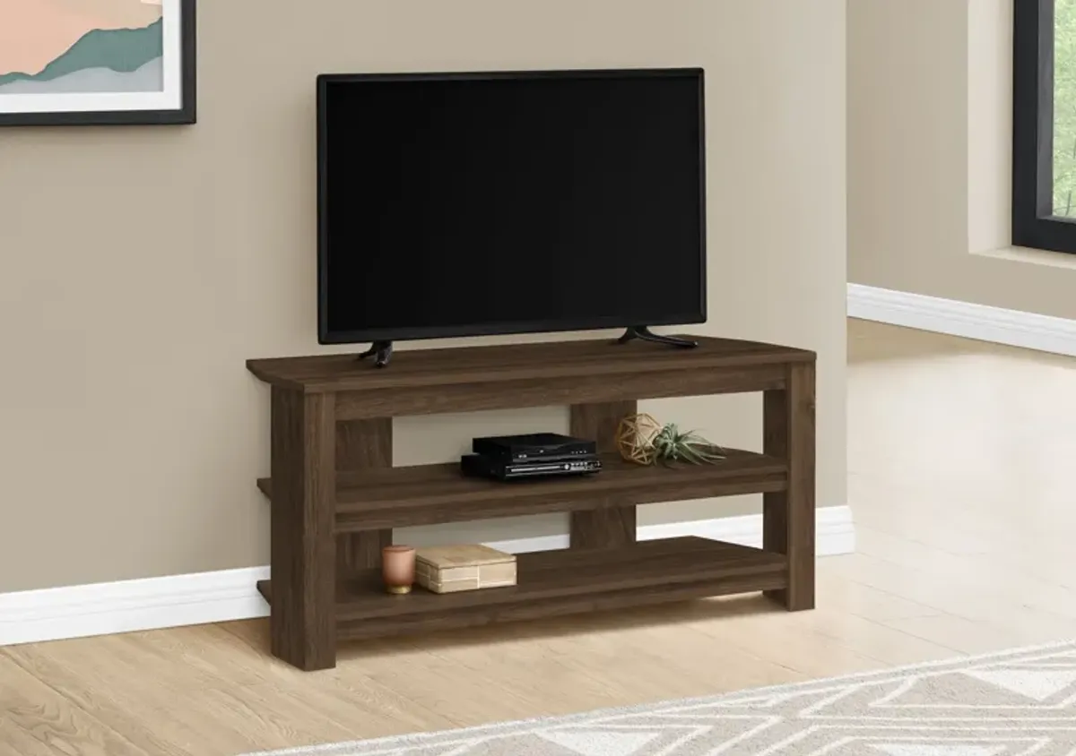 TV Stand, Console, Media Entertainment Center, 3 Storage Shelves