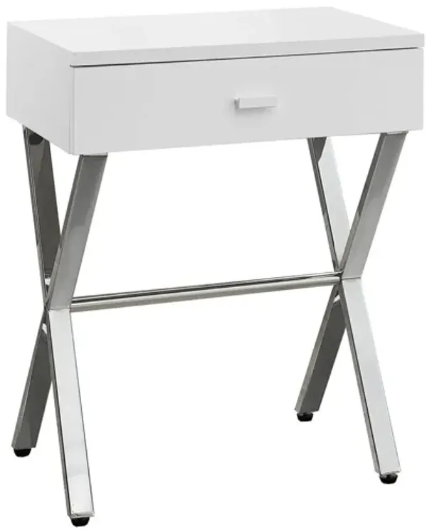 Accent Side X Table, Storage Drawer, Contemporary & Modern