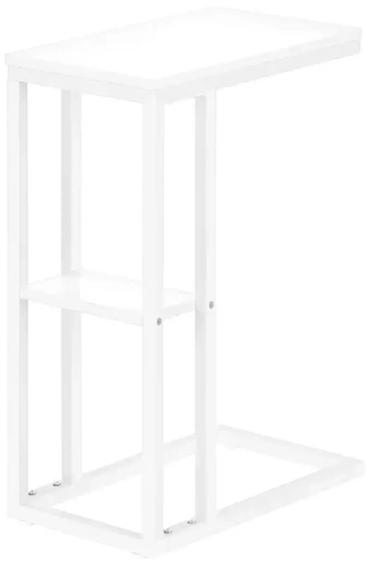 Accent Table, C - Shaped, Marble Look Contemporary & Modern Convenient Design