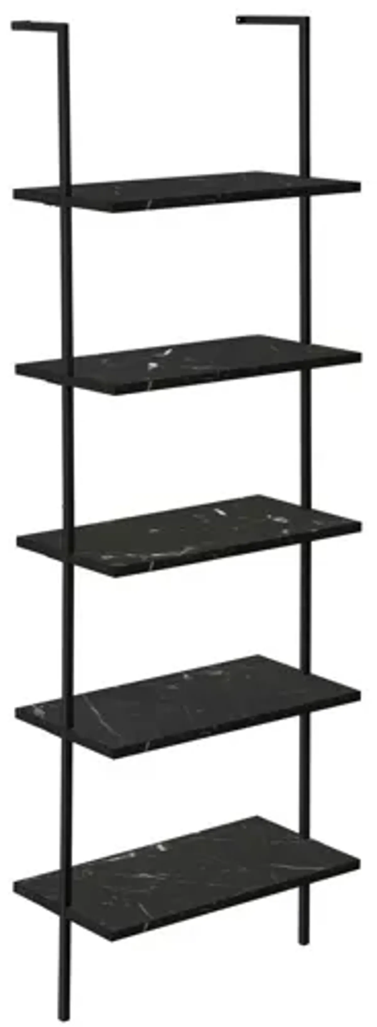 Bookshelf, Bookcase, Etagere, Ladder, 5 Tier, For Office, Marble Look Contemporary & Modern