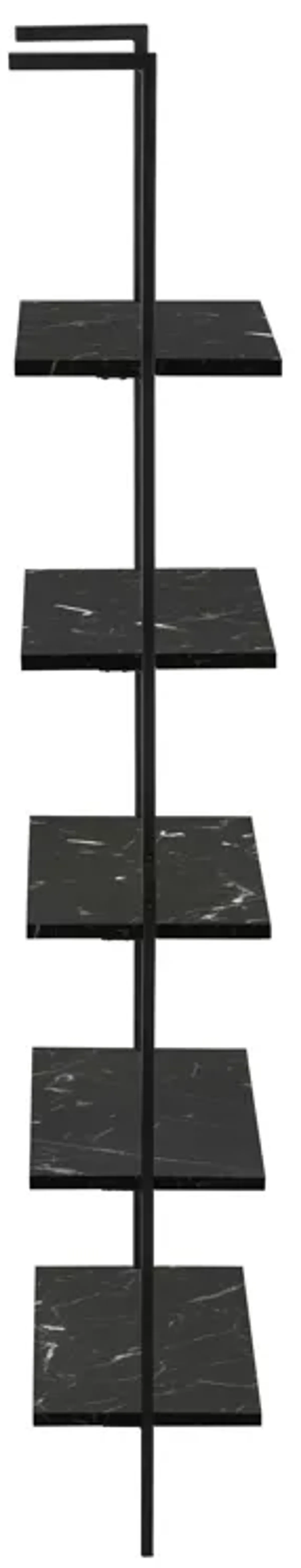 Bookshelf, Bookcase, Etagere, Ladder, 5 Tier, For Office, Marble Look Contemporary & Modern