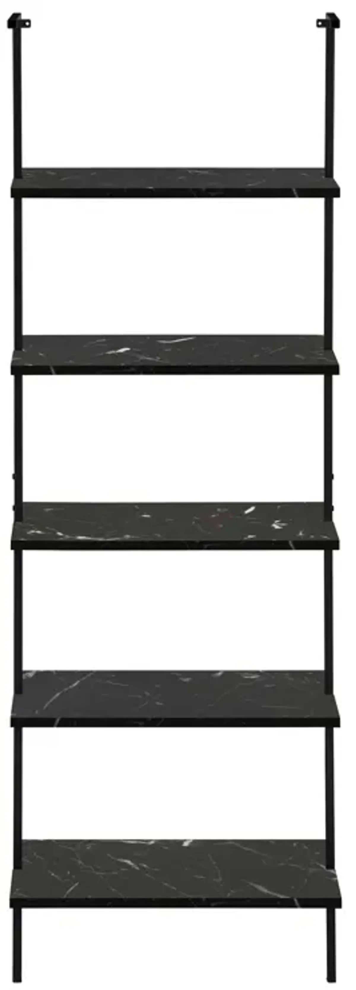 Bookshelf, Bookcase, Etagere, Ladder, 5 Tier, For Office, Marble Look Contemporary & Modern