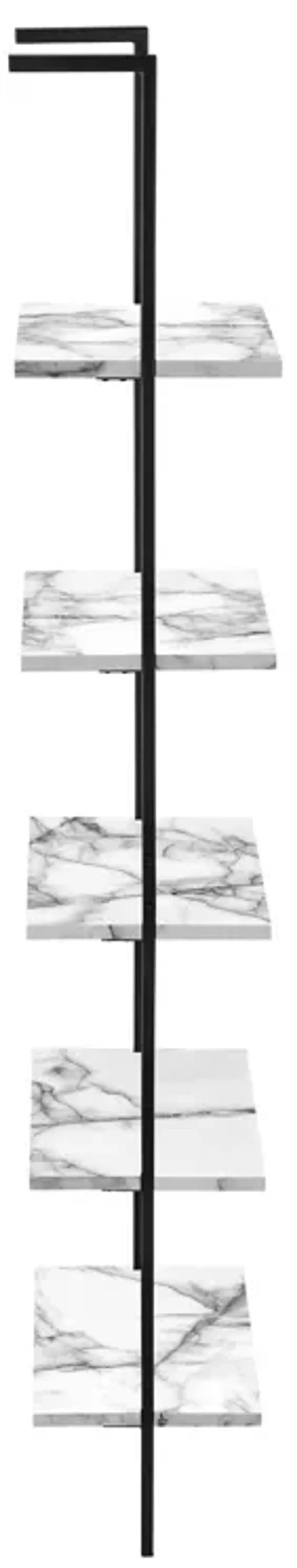 Bookshelf, Bookcase, Etagere, Ladder, 5 Tier, For Office, Marble Look Contemporary & Modern