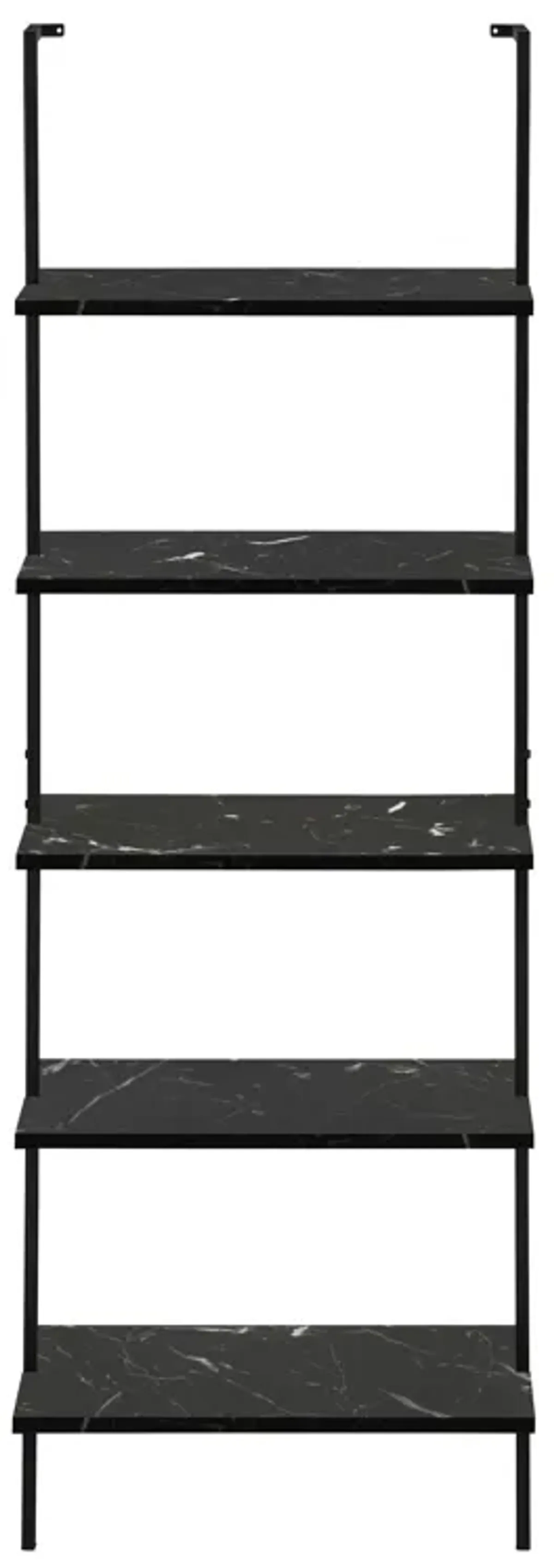 Bookshelf, Bookcase, Etagere, Ladder, 5 Tier, For Office, Marble Look Contemporary & Modern