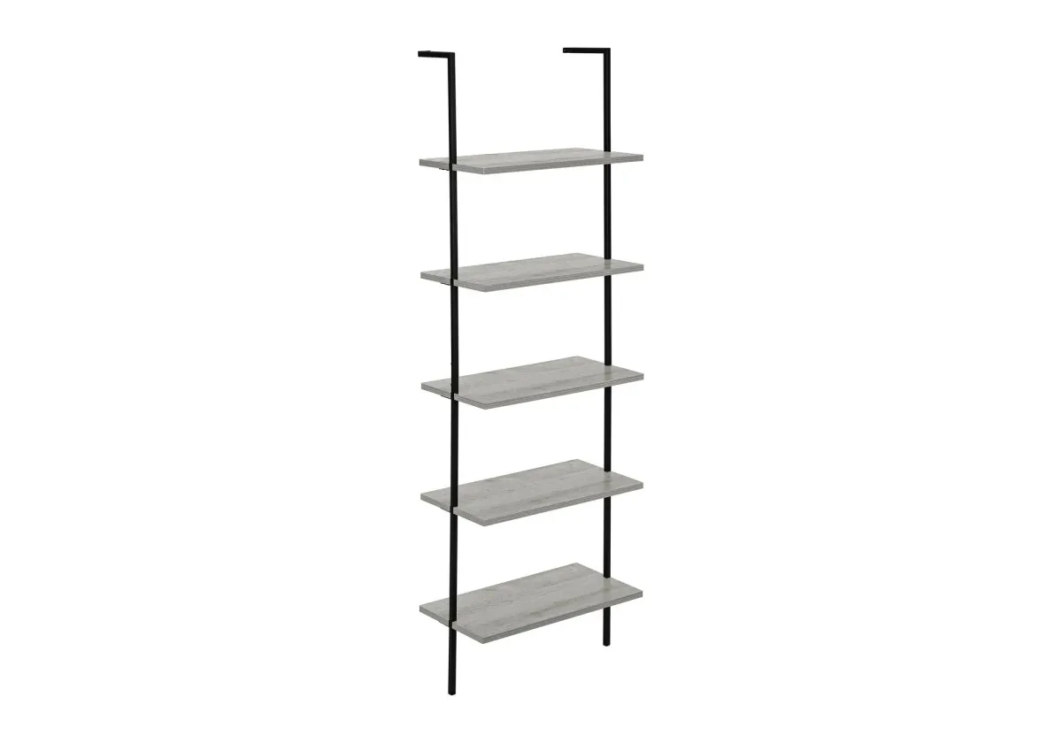 Bookshelf, Bookcase, Etagere, Ladder, 5 Tier, For Office, Marble Look Contemporary & Modern