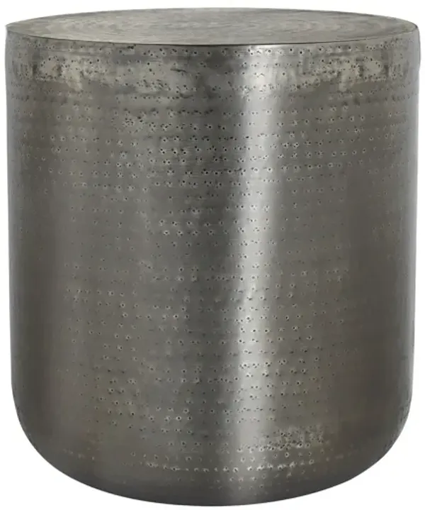 Drum Accent Side Table, Boho-Glam Design