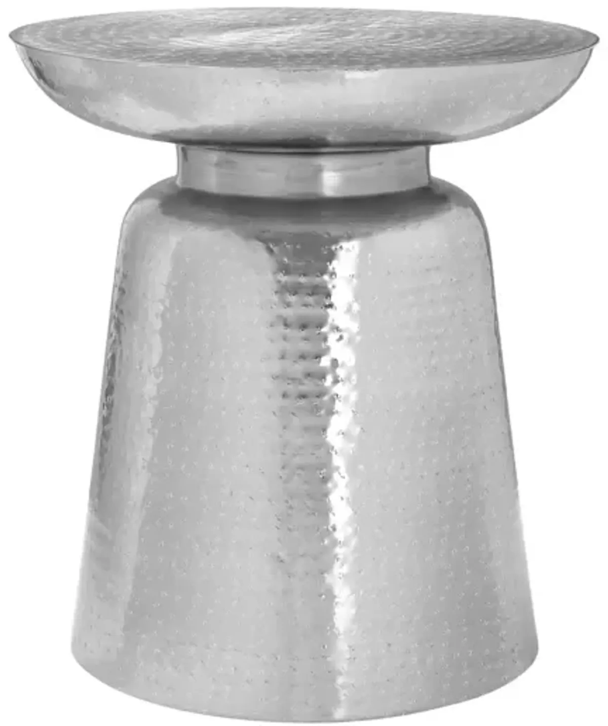 Drum Accent Side Table, Hammered Texture