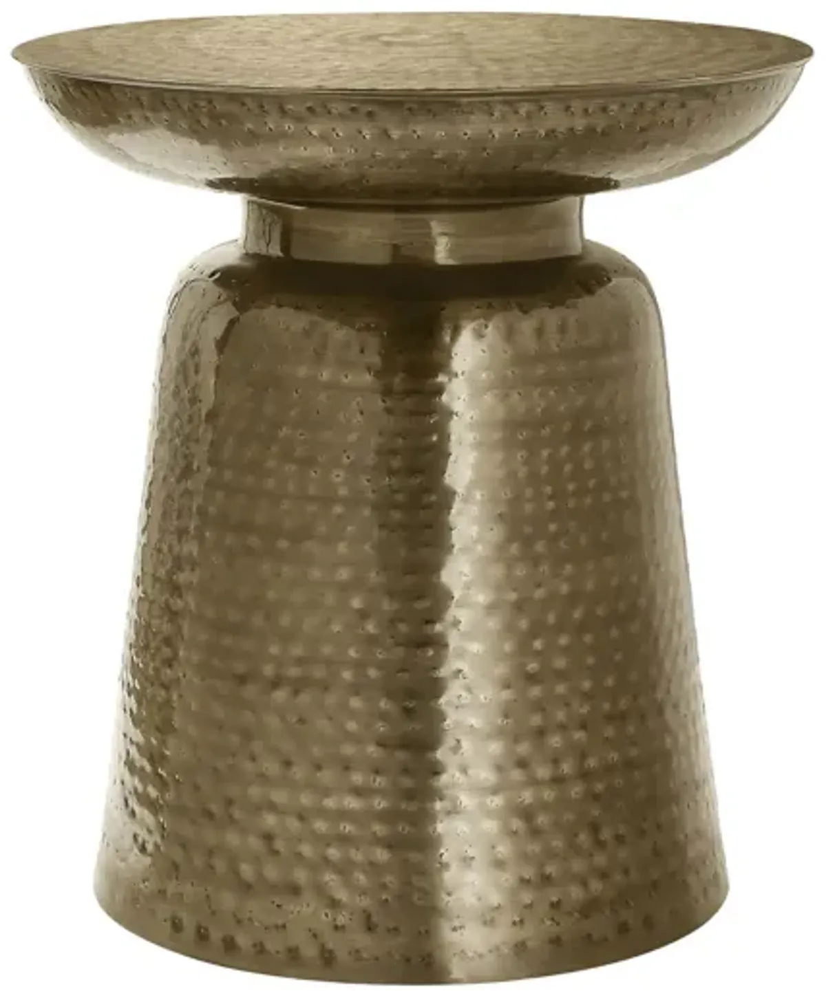 Drum Accent Side Table, Hammered Texture