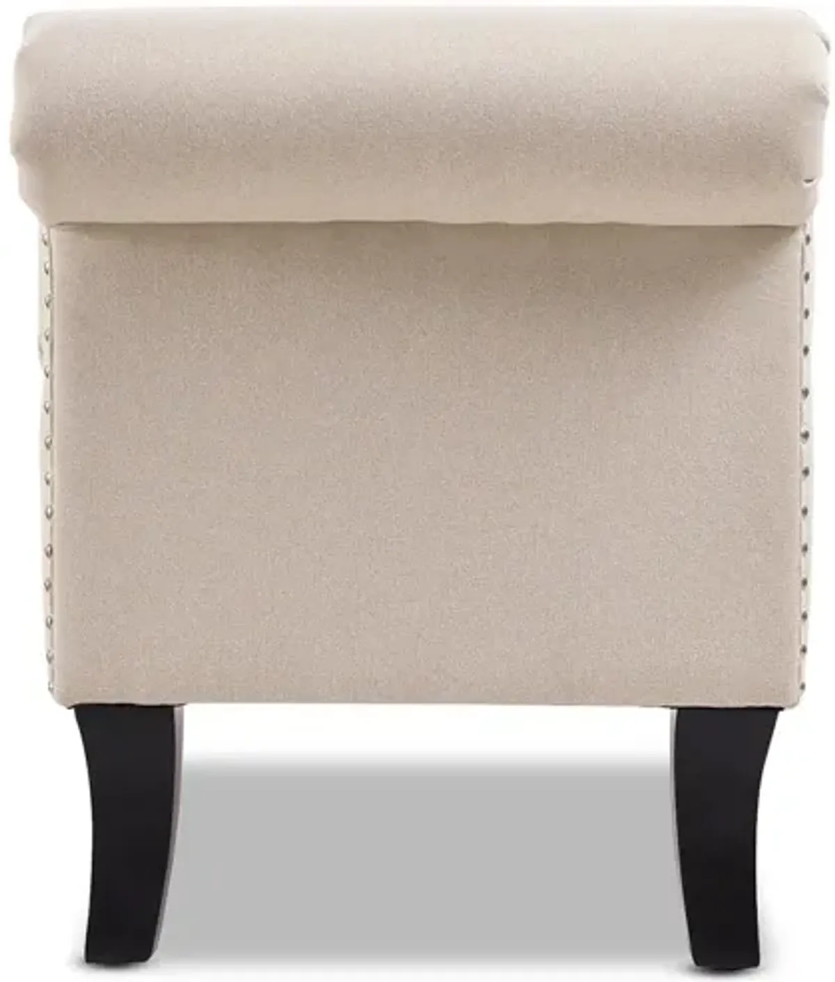 Kathy - Roll Arm Entryway Accent Bench - Sky Neutral Beige