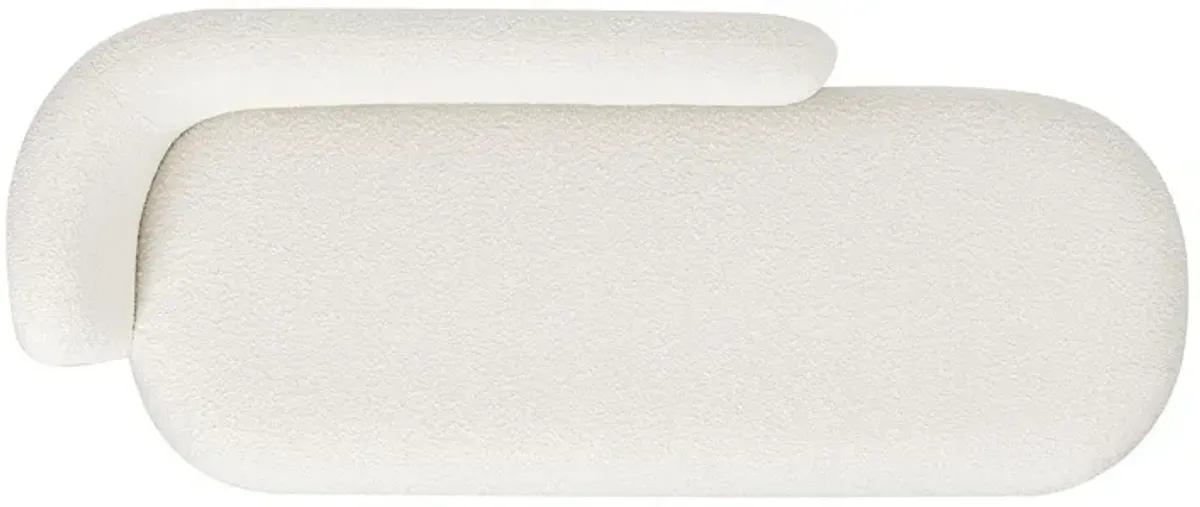 Aire - RAF Modern Rounded Chaise Lounge - Ivory White