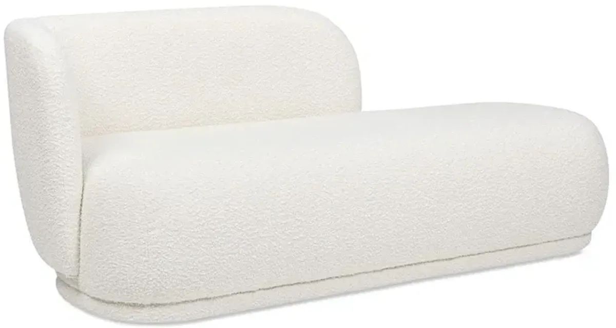 Aire - RAF Modern Rounded Chaise Lounge - Ivory White