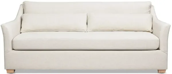 Ada - Flared Arm Contemporary Sofa With Lumbar Pillows - Flax White