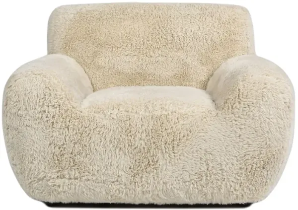 Summit - Faux Sheepskin Overstuffed Arm Chair - Cream Beige