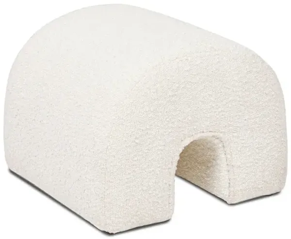 Bridge - Arched Upholstered Footstool Ottoman - Ivory White